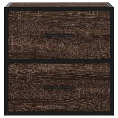 Veggmonterte nattbord 2 stk brun eik 40x31x39,5 cm