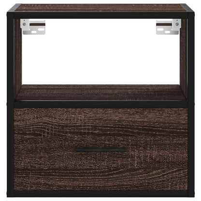 Veggmonterte nattbord 2 stk brun eik 40x31x39,5 cm