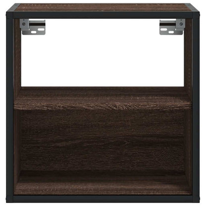 Veggmonterte nattbord 2 stk brun eik 40x31x39,5 cm