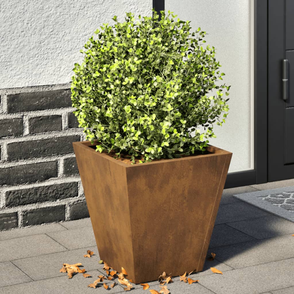 Hageplanter 2 stk 30x30x30 cm oksidert stål