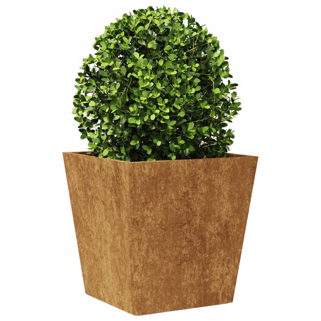 Hageplanter 2 stk 40x40x40 cm oksidert stål