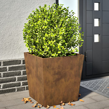 Hageplanter 2 stk 50x50x50 cm oksidert stål