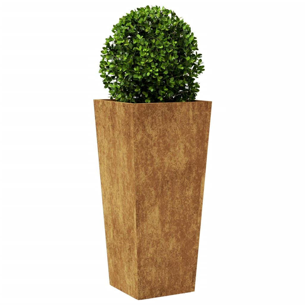 Hageplanter 2 stk 35x35x75 cm oksidert stål