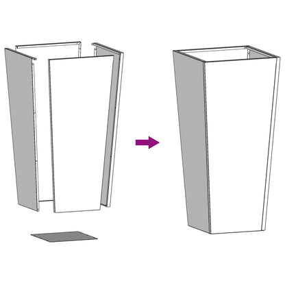 Hageplanter 2 stk 35x35x75 cm oksidert stål