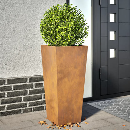 Hageplanter 2 stk 35x35x75 cm oksidert stål