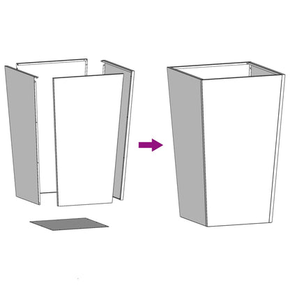 Hageplantekar 45x45x75 cm oksidert stål