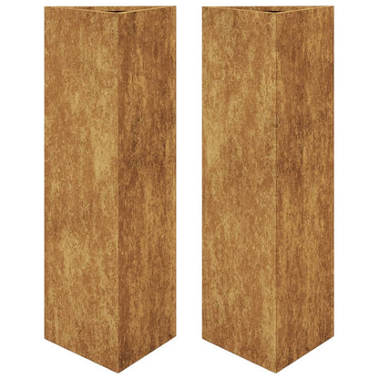 hageplanter 2 stk trekantet 30x26x75 cm oksidert stål