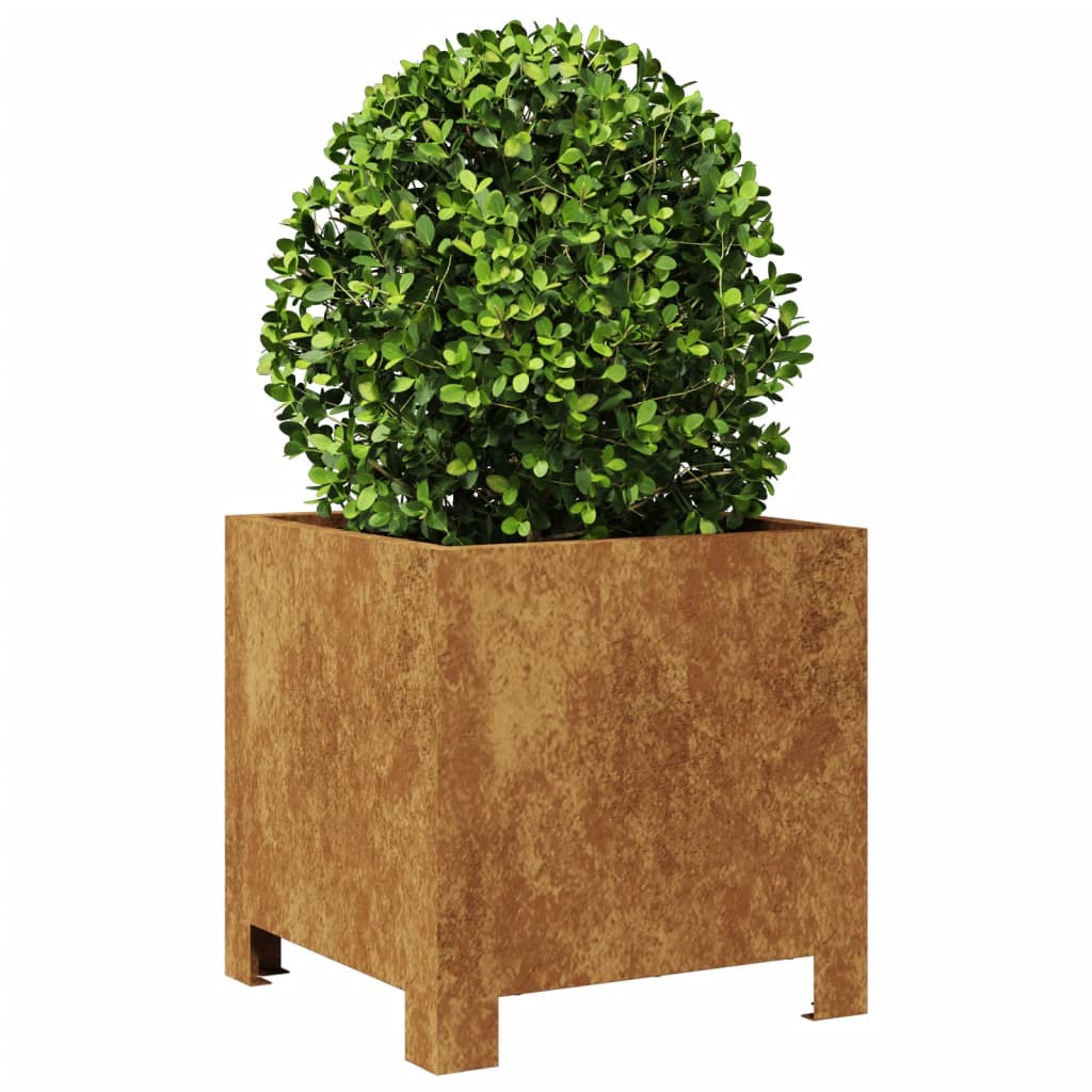 Hageplanter 2 stk 30x30x30 cm oksidert stål