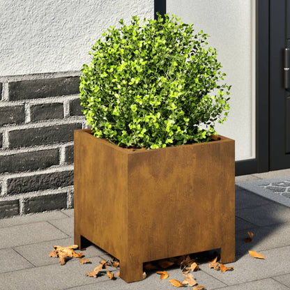 Hageplanter 2 stk 30x30x30 cm oksidert stål