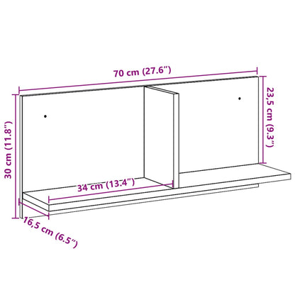 Veggskap 70x16,5x30 cm hvit konstruert tre