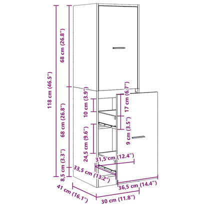 Apotekskap gammelt tre 30x41x118 cm konstruert tre