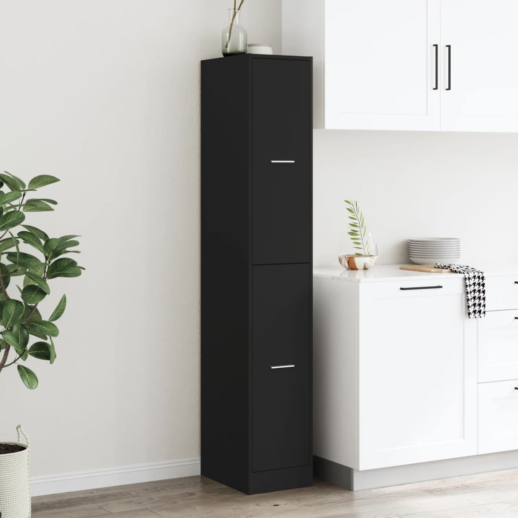 Apotekskap svart 30x41x174,5 cm konstruert tre