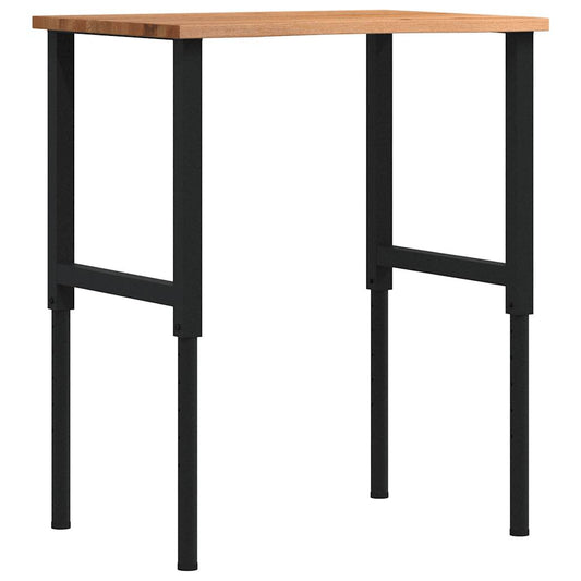 Arbeidsbenk lysebrun 80x60x(71,5-98) cm heltre eik