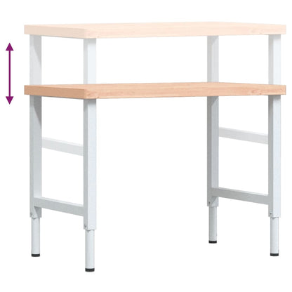 Arbeidsbenk 100x60x(73-99,5)cm heltre bøk rektangulær