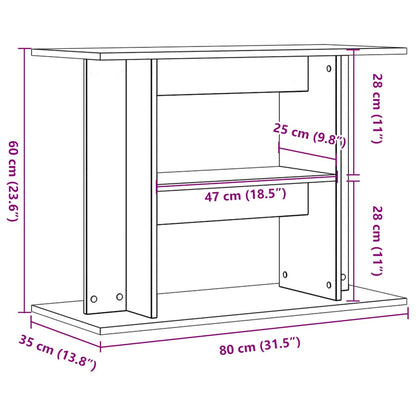 Akvariumstativ gammelt tre 80x35x60 cm konstruert tre