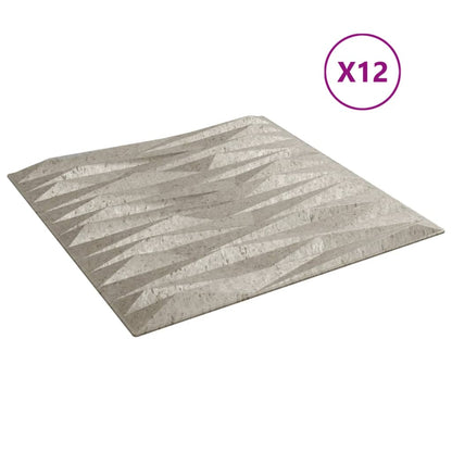 Veggpaneler 12 stk beton 50x50 cm XPS 3 m² stein