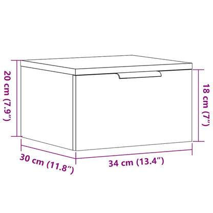 Veggmonterte nattbord 2 stk gammelt tre 34x30x20 cm