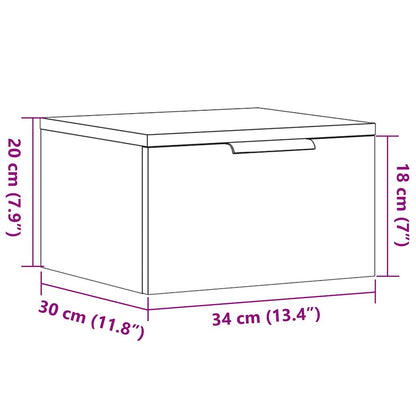 Veggmonterte nattbord 2 stk artisan eik 34x30x20 cm