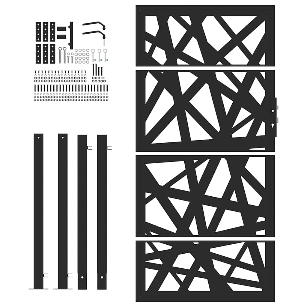 Hageport svart 105x180 cm stål lysdesign