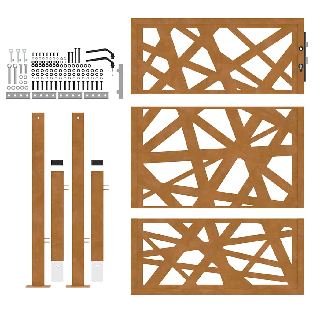 Hageport 105x130 cm oksidert stål lysdesign