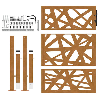 Hageport 105x130 cm oksidert stål lysdesign