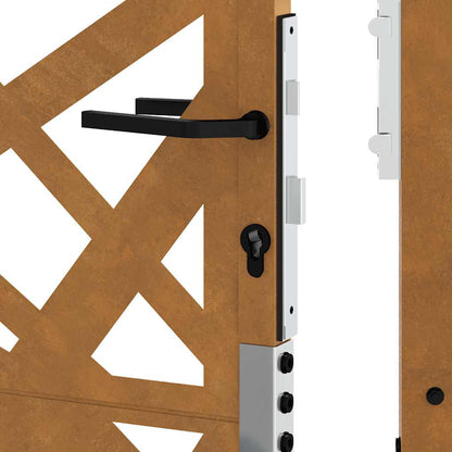 Hageport 105x130 cm oksidert stål lysdesign