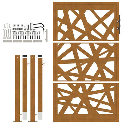 Hageport 105x155 cm oksidert stål lysdesign