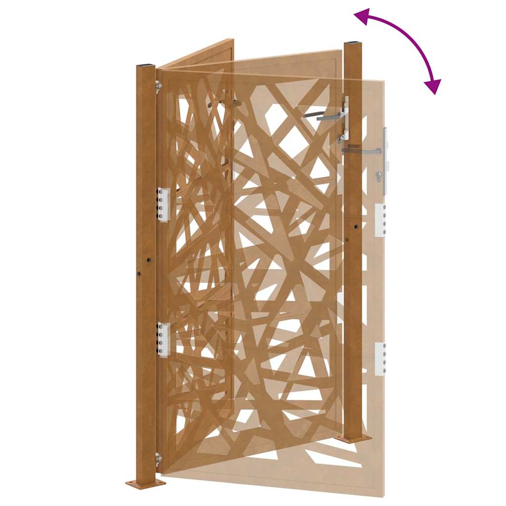 Hageport 105x155 cm oksidert stål lysdesign