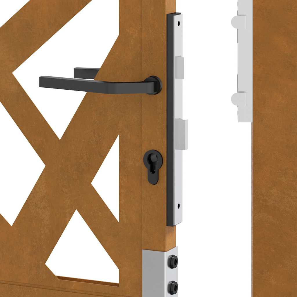 Hageport 105x155 cm oksidert stål lysdesign