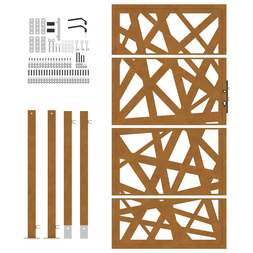 Hageport 105x180 cm oksidert stål lysdesign