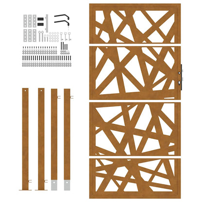 Hageport 105x180 cm oksidert stål lysdesign