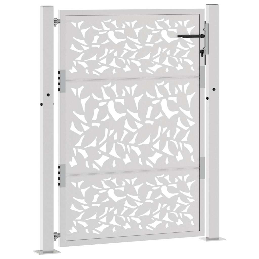 Hageport 105x130 cm oksidert stål bladdesign