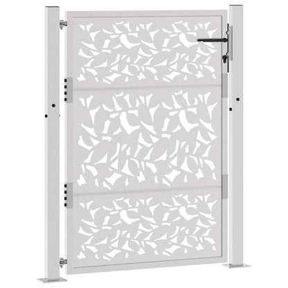 Hageport 105x130 cm oksidert stål bladdesign