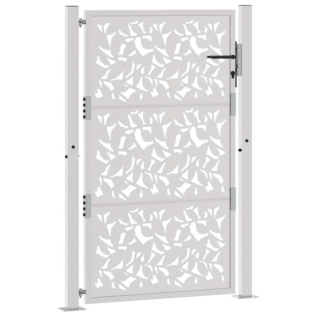 Hageport 105x155 cm oksidert stål bladdesign