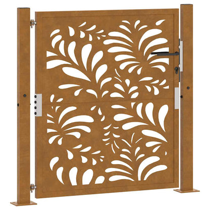 Hageport 105x105 cm oksidert stål bølgedesign