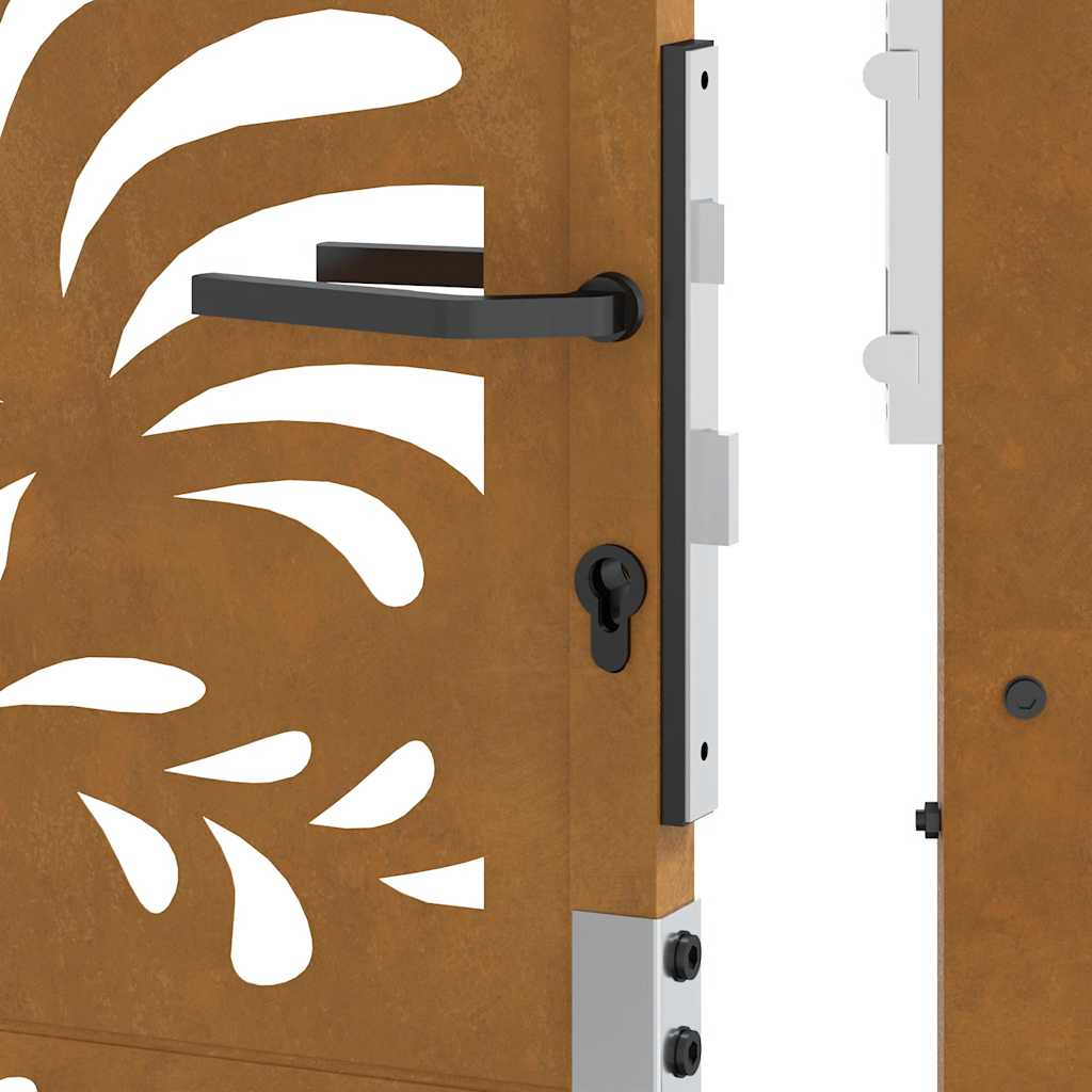 Hageport 105x105 cm oksidert stål bølgedesign