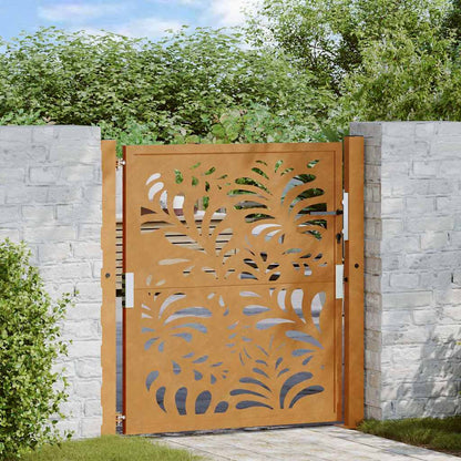 Hageport 105x105 cm oksidert stål bølgedesign