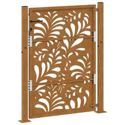 Hageport 105x130 cm oksidert stål bølgedesign