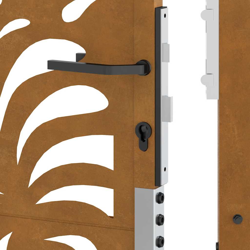 Hageport 105x130 cm oksidert stål bølgedesign