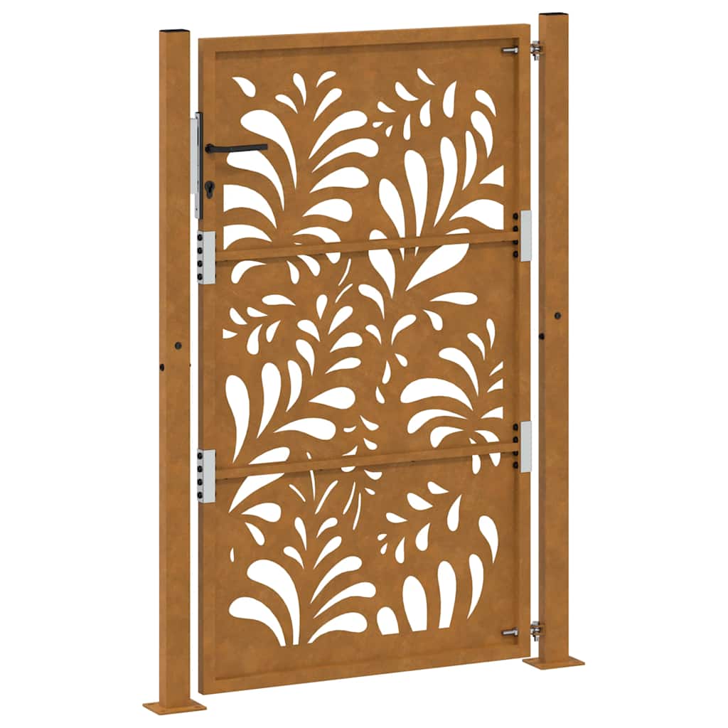 Hageport 105x155 cm oksidert stål bølgedesign