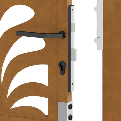 Hageport 105x155 cm oksidert stål bølgedesign