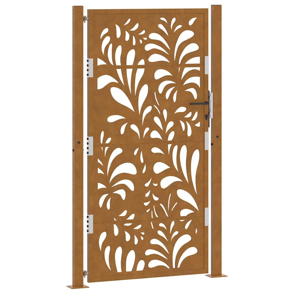 Hageport 105x180 cm oksidert stål bølgedesign