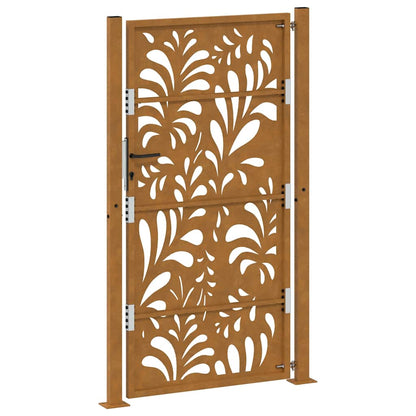 Hageport 105x180 cm oksidert stål bølgedesign