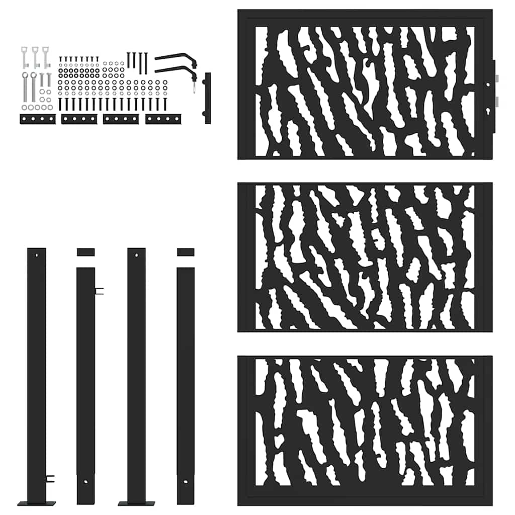 Hageport svart 105x155 cm stål spordesign