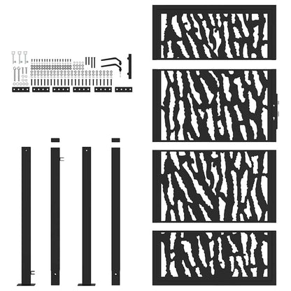 Hageport svart 105x180 cm stål spordesign