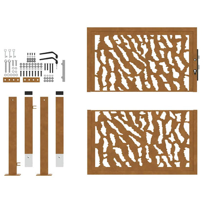 Hageport 105x105 cm oksidert stål spordesign