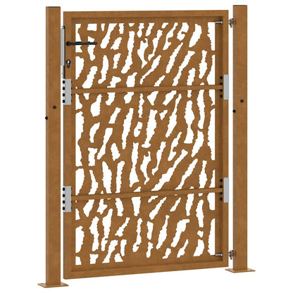 Hageport 105x130 cm oksidert stål spordesign