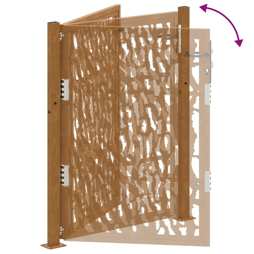 Hageport 105x130 cm oksidert stål spordesign