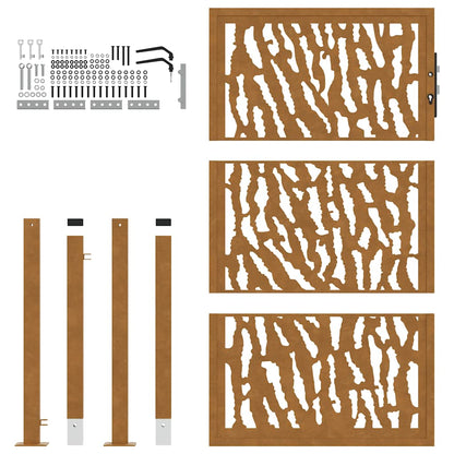 Hageport 105x155 cm oksidert stål spordesign