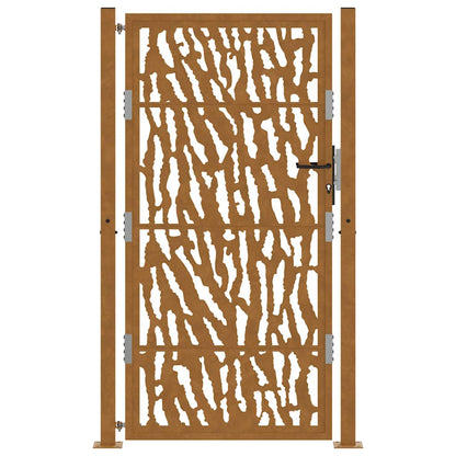 Hageport 105x180 cm oksidert stål spordesign